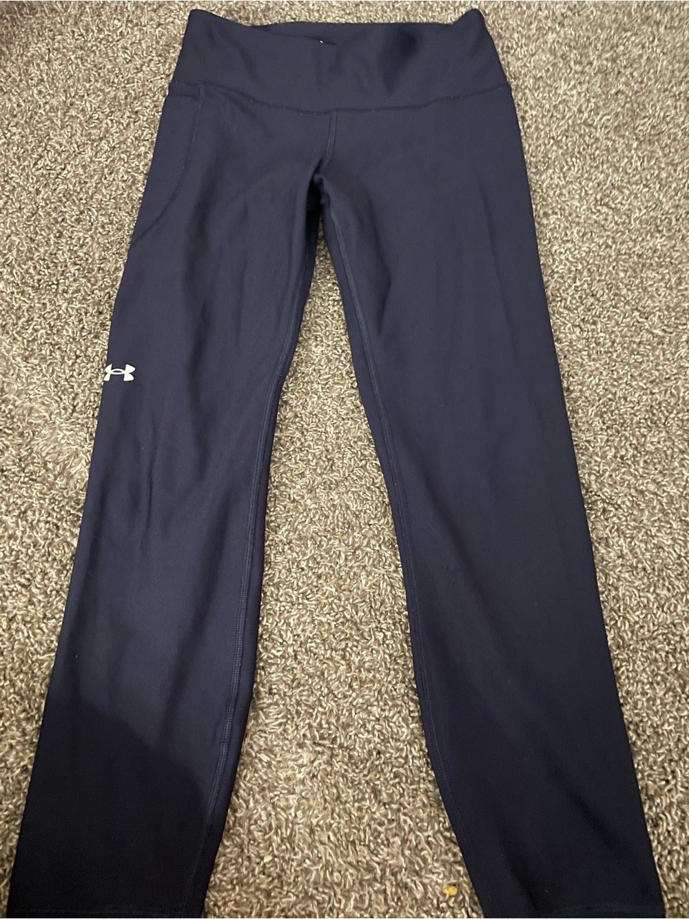 Under Armour Black Athletic Leggings with White Logo